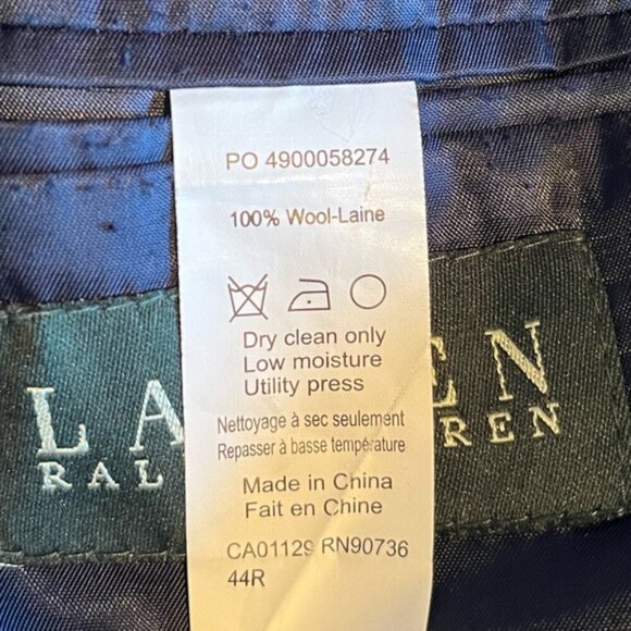 Ralph Lauren 44R Blue Check 2 Vent 2 Button Blazer - Picture 5 of 7